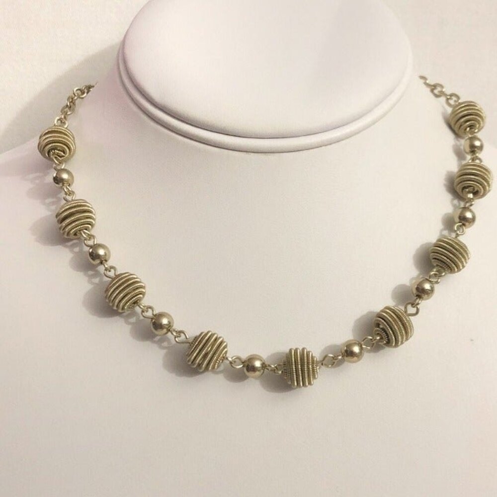 Roman Gold Tone Beaded Chain Necklace Gold Tone NWT